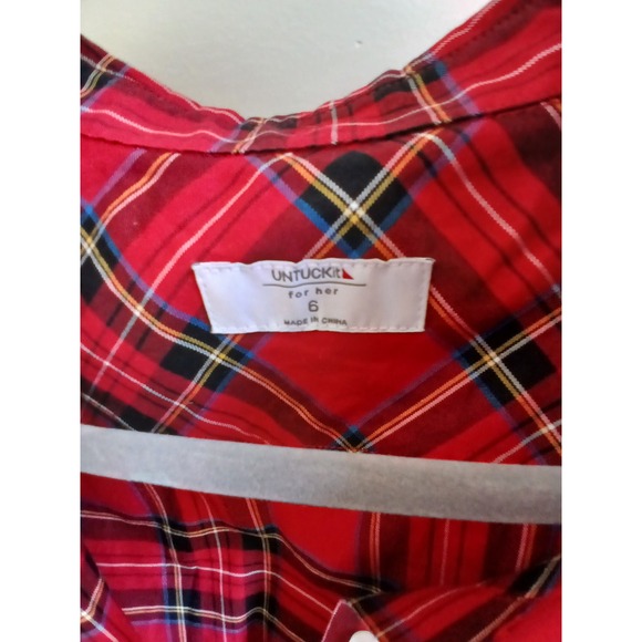 UNTUCKit Red Plaid Long Sleeve Dress - Picture 4 of 7